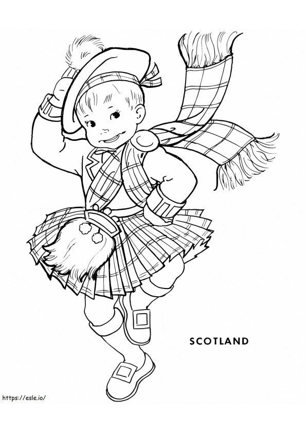 Boy Scottish coloring page