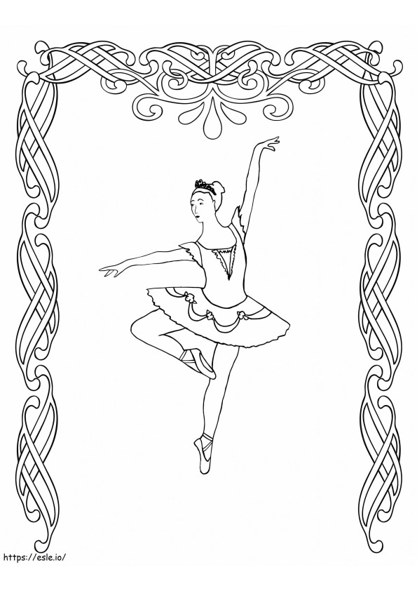 Balet în imagine de colorat