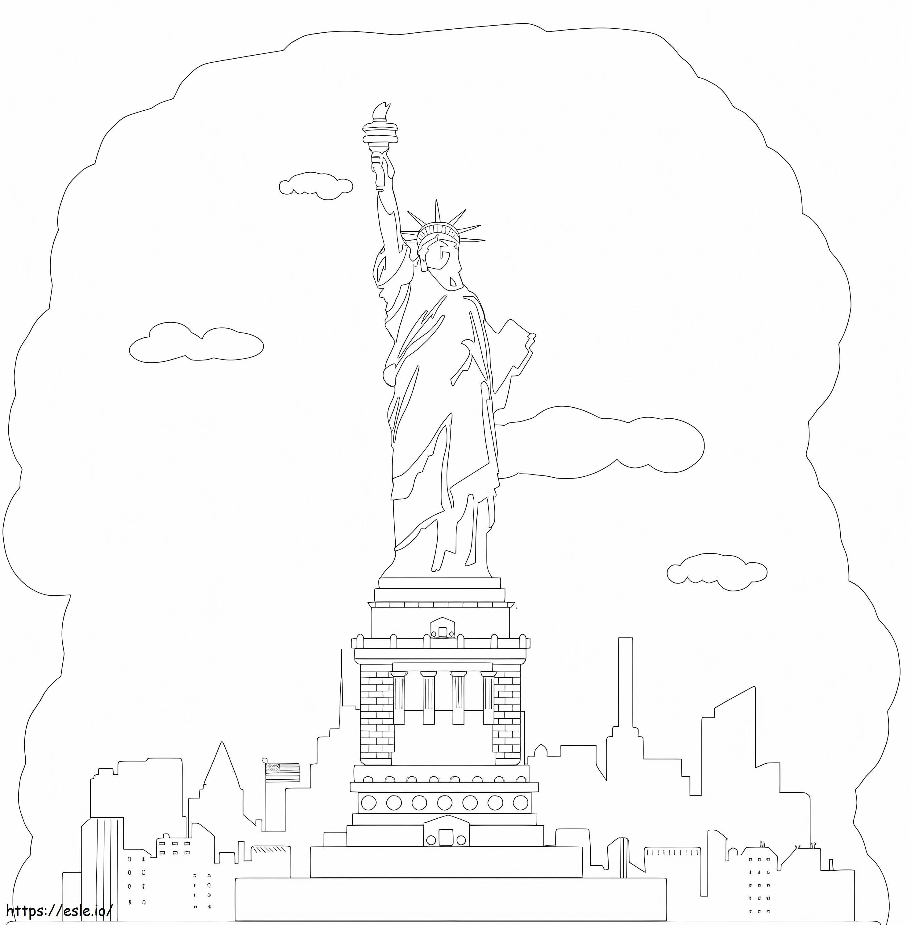 Patung Liberty 2 Gambar Mewarnai