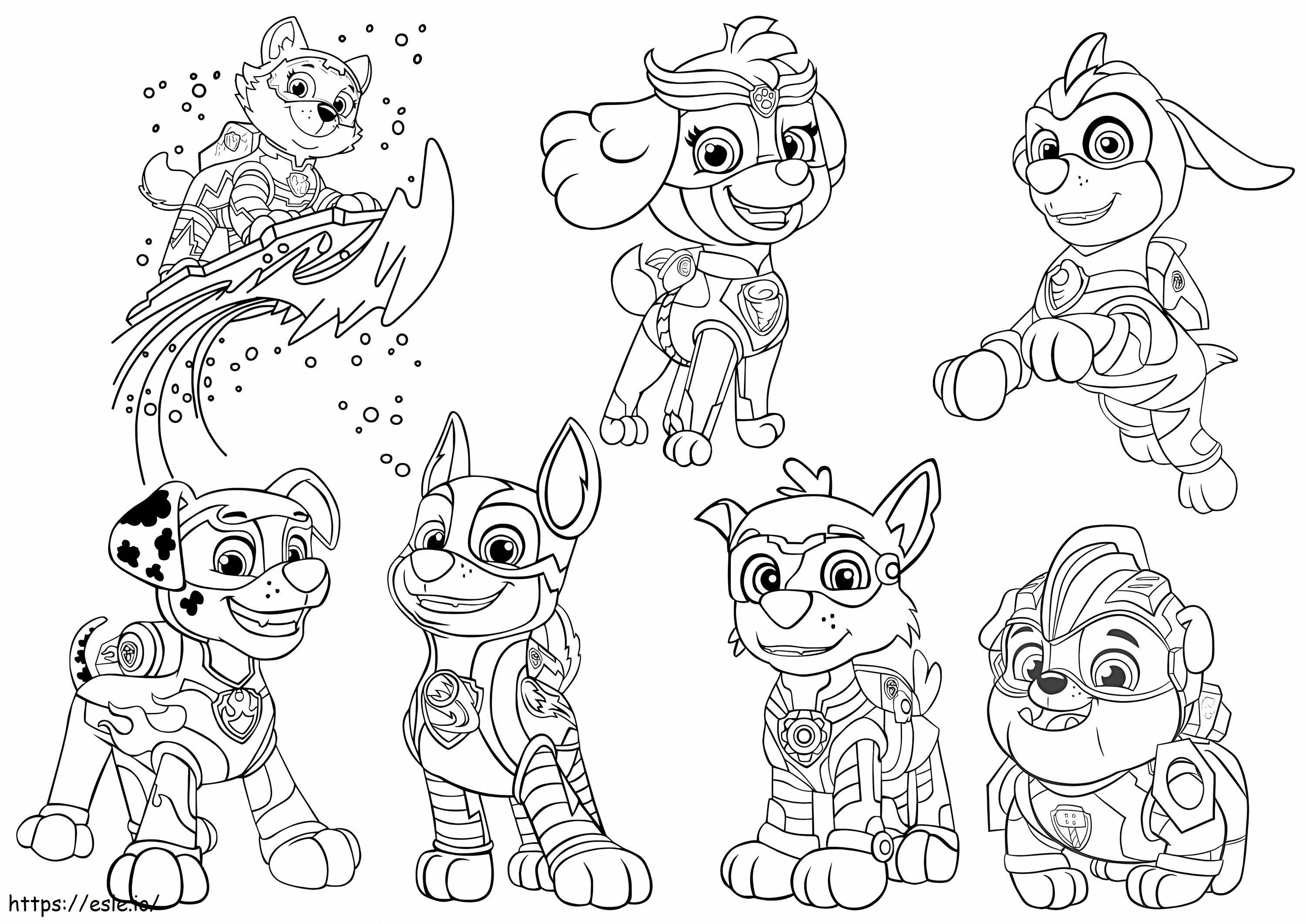 Printable Mighty Pups coloring page