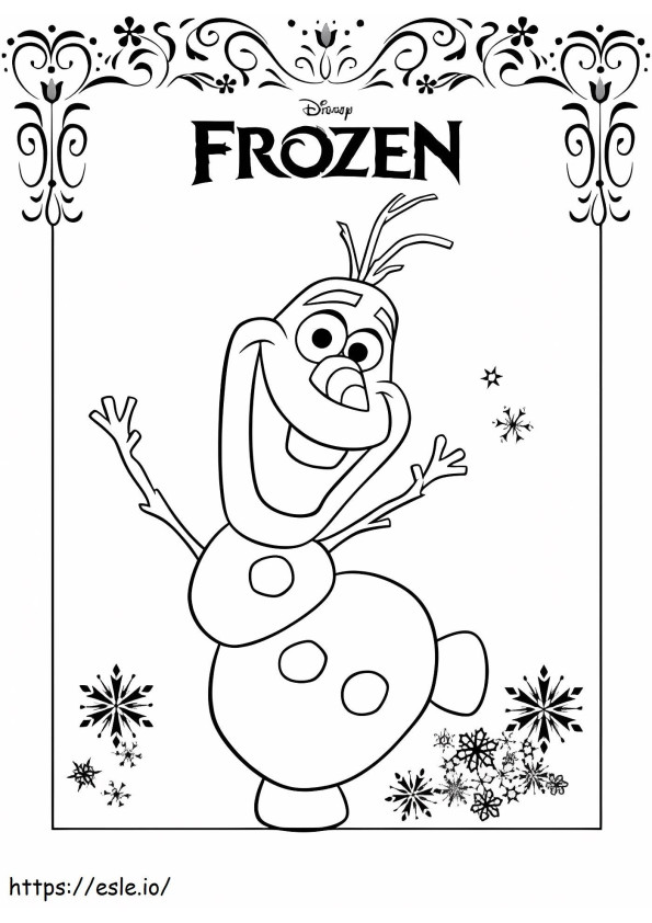 Coloriage Olaf congelé à imprimer dessin