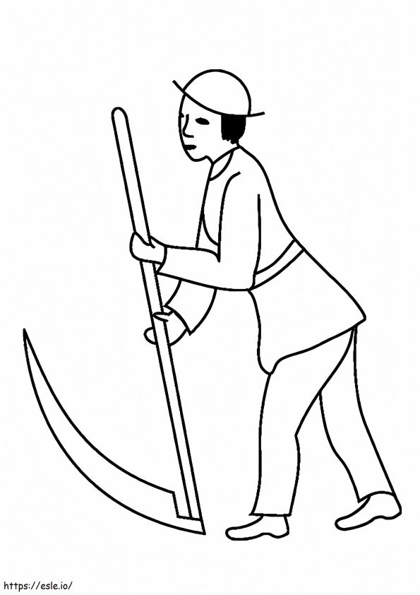 A Woman With A Scythe coloring page