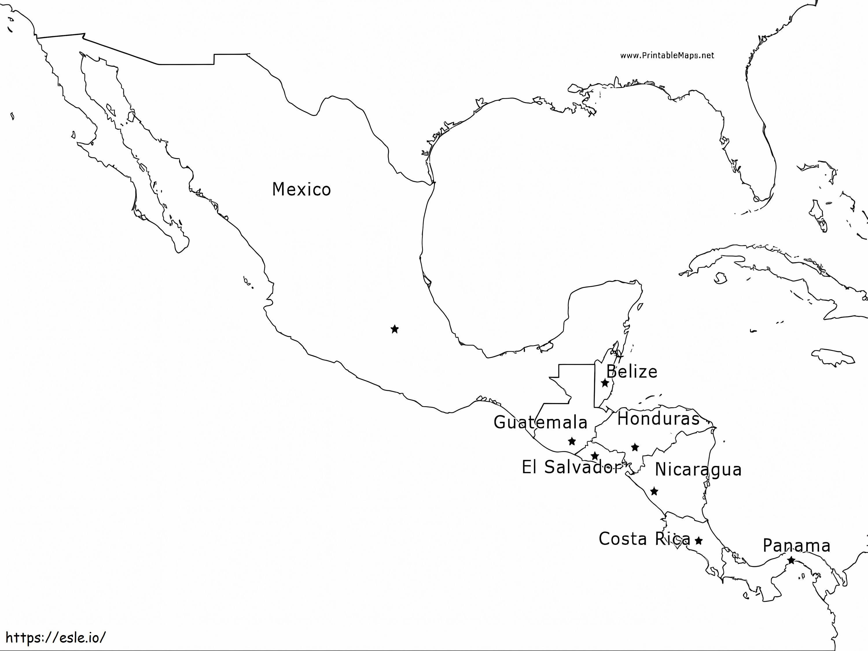 Karte von Mexiko-Bild für Kinder zum Ausmalen ausmalbilder