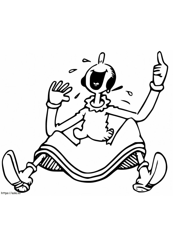 Olive Oyl Laughing coloring page