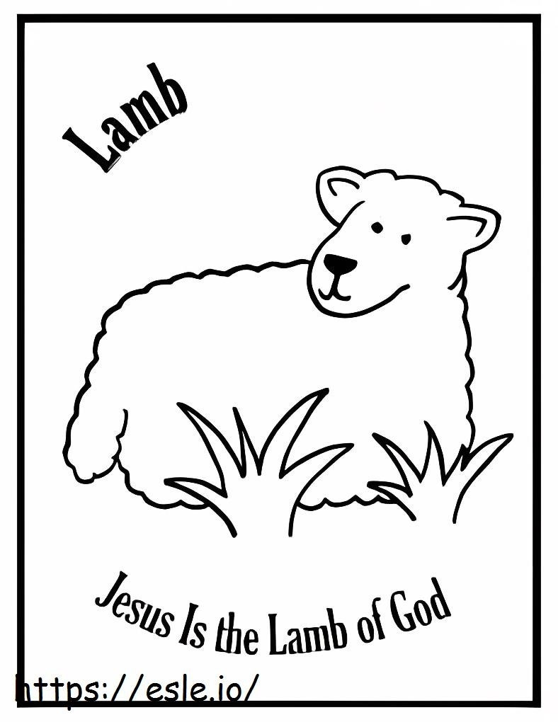 神の子羊としてのイエス ぬりえ - 塗り絵
