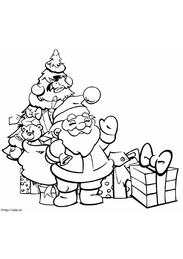 Coloriage Père Noël 4 à imprimer dessin