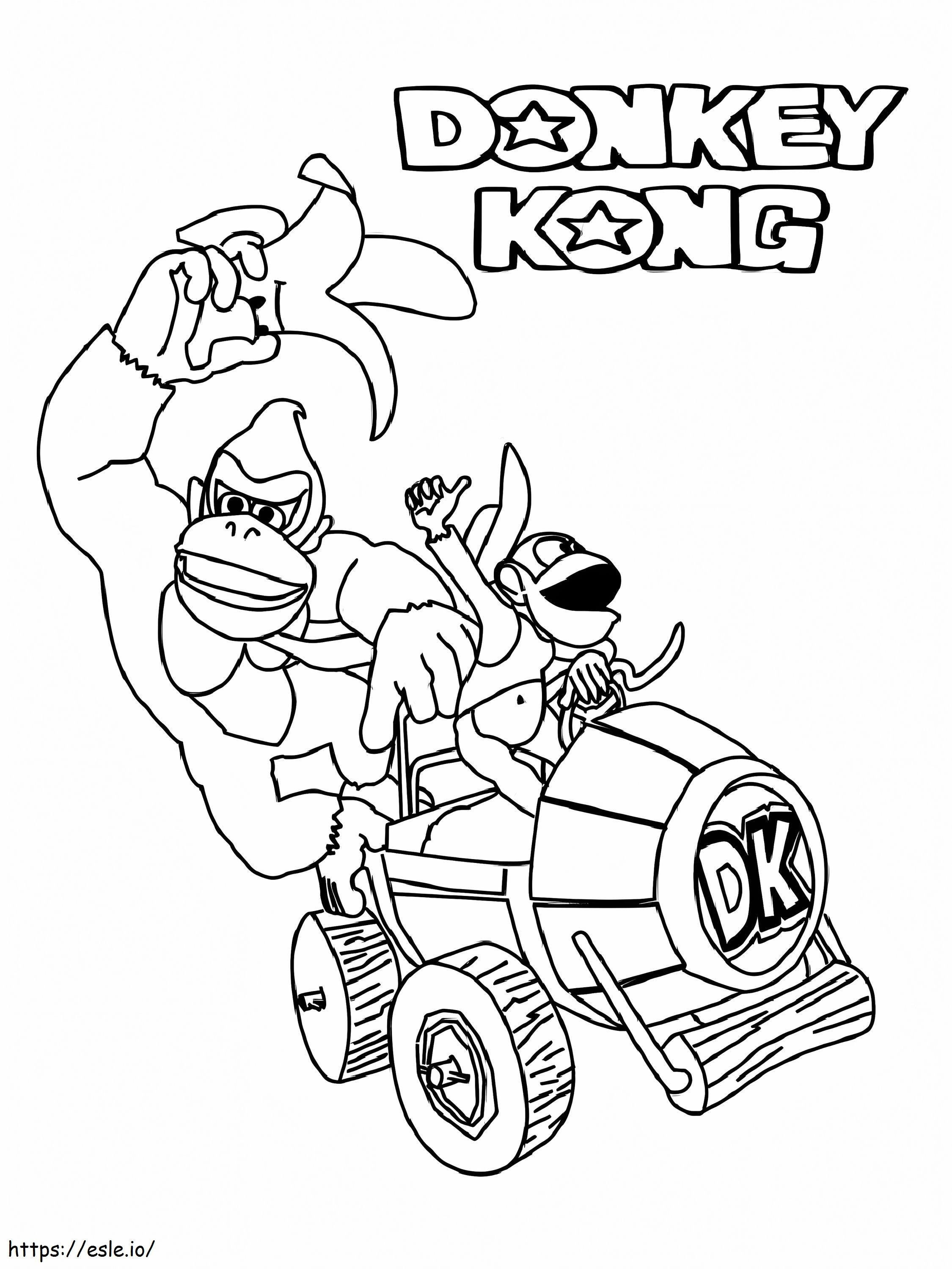Coloriage Donkey Kong contre Mario à imprimer dessin