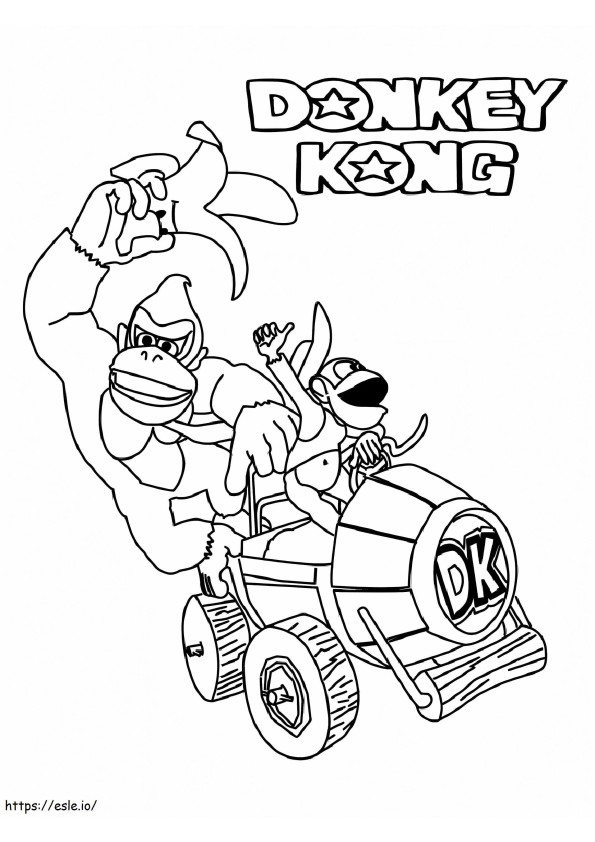Coloriage Donkey Kong contre Mario à imprimer dessin
