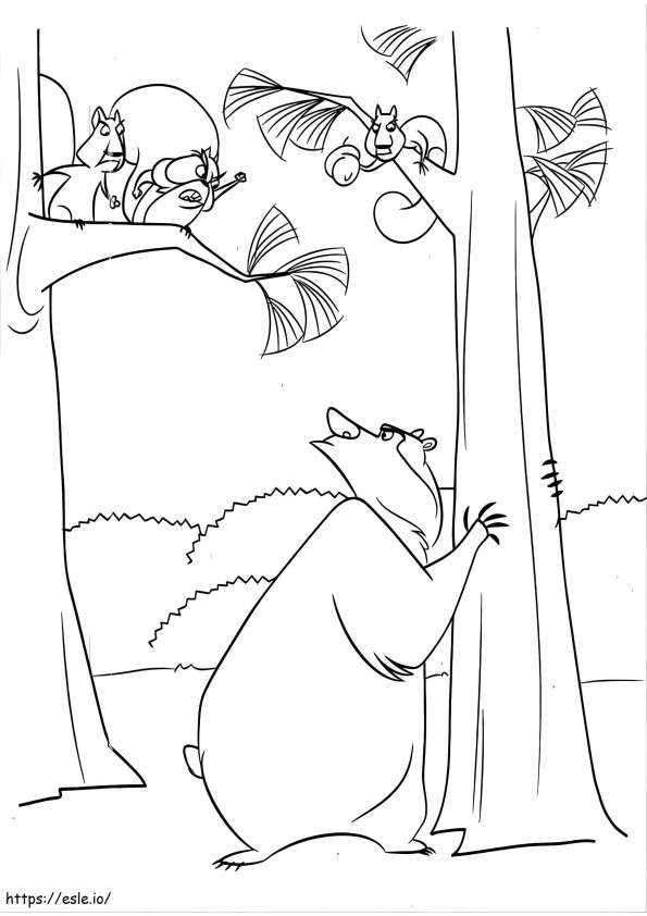 Boog In The Forest coloring page