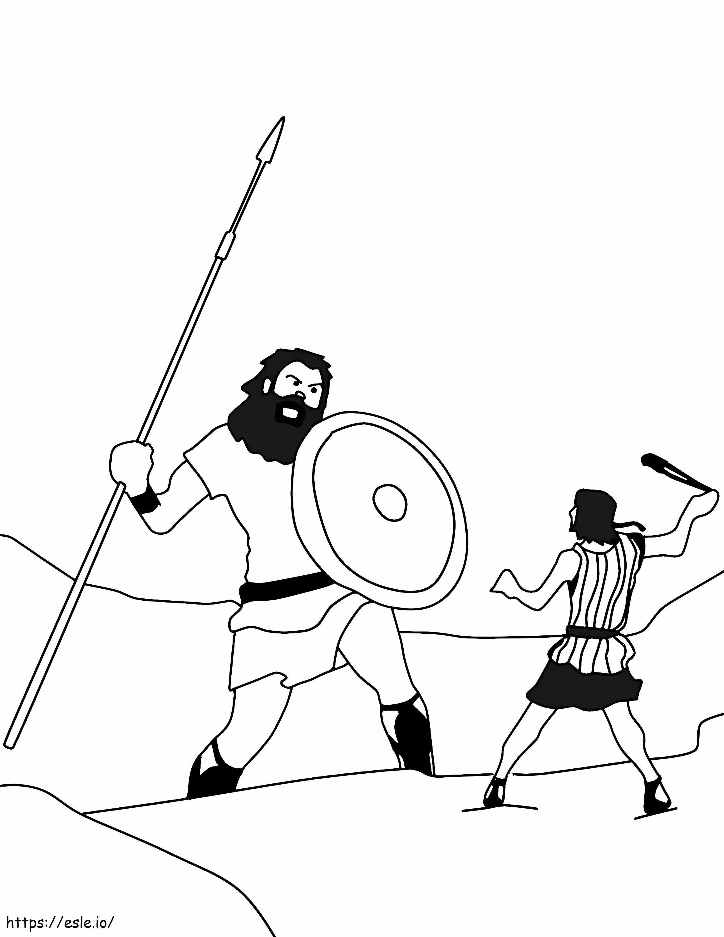 1576742794 David And Goliath coloring page