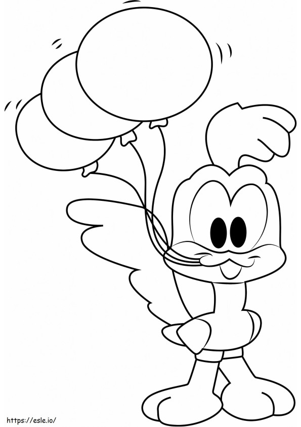 1531450224 Baby Road Runner With Balloons A4 coloring page