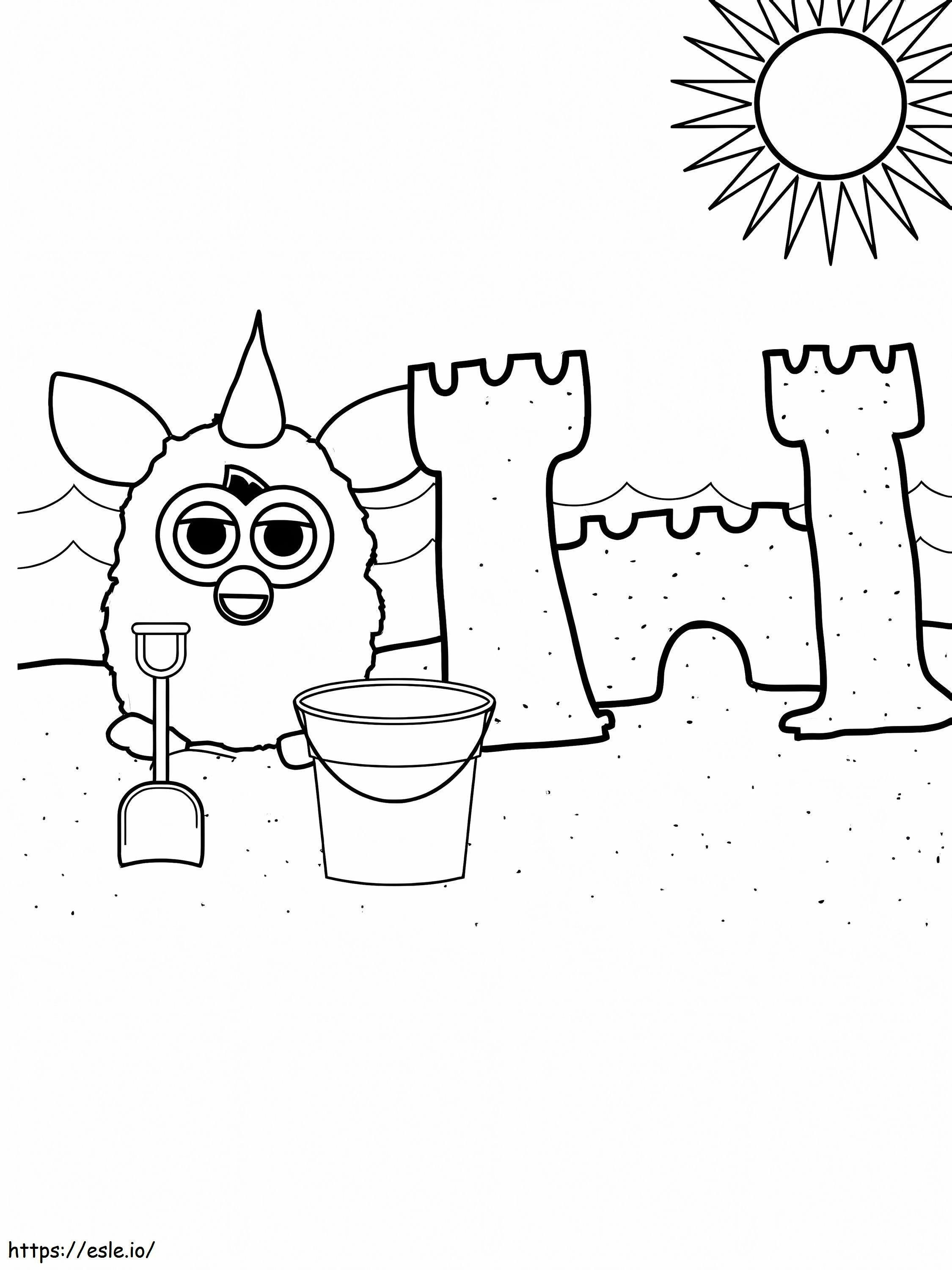 Furby On The Beach coloring page
