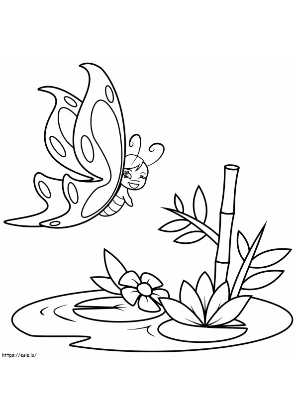 Cartoon Butterfly 2 coloring page