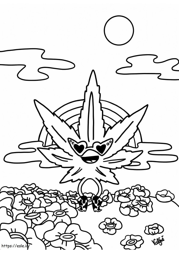 Funny Weed coloring page