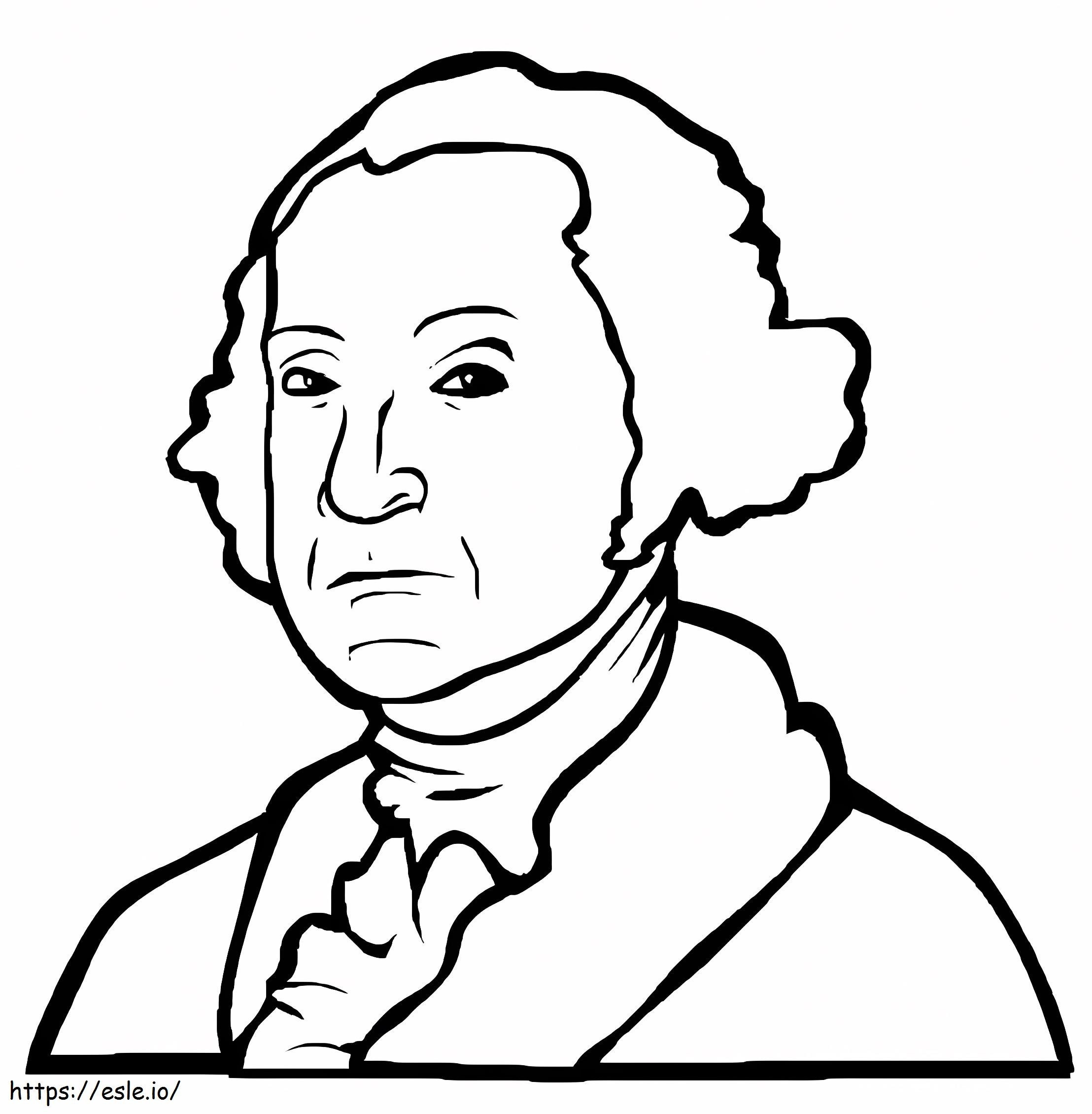 Coloriage Le président américain George Washington à imprimer dessin