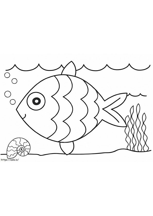 Smiling Fish In The Sea coloring page