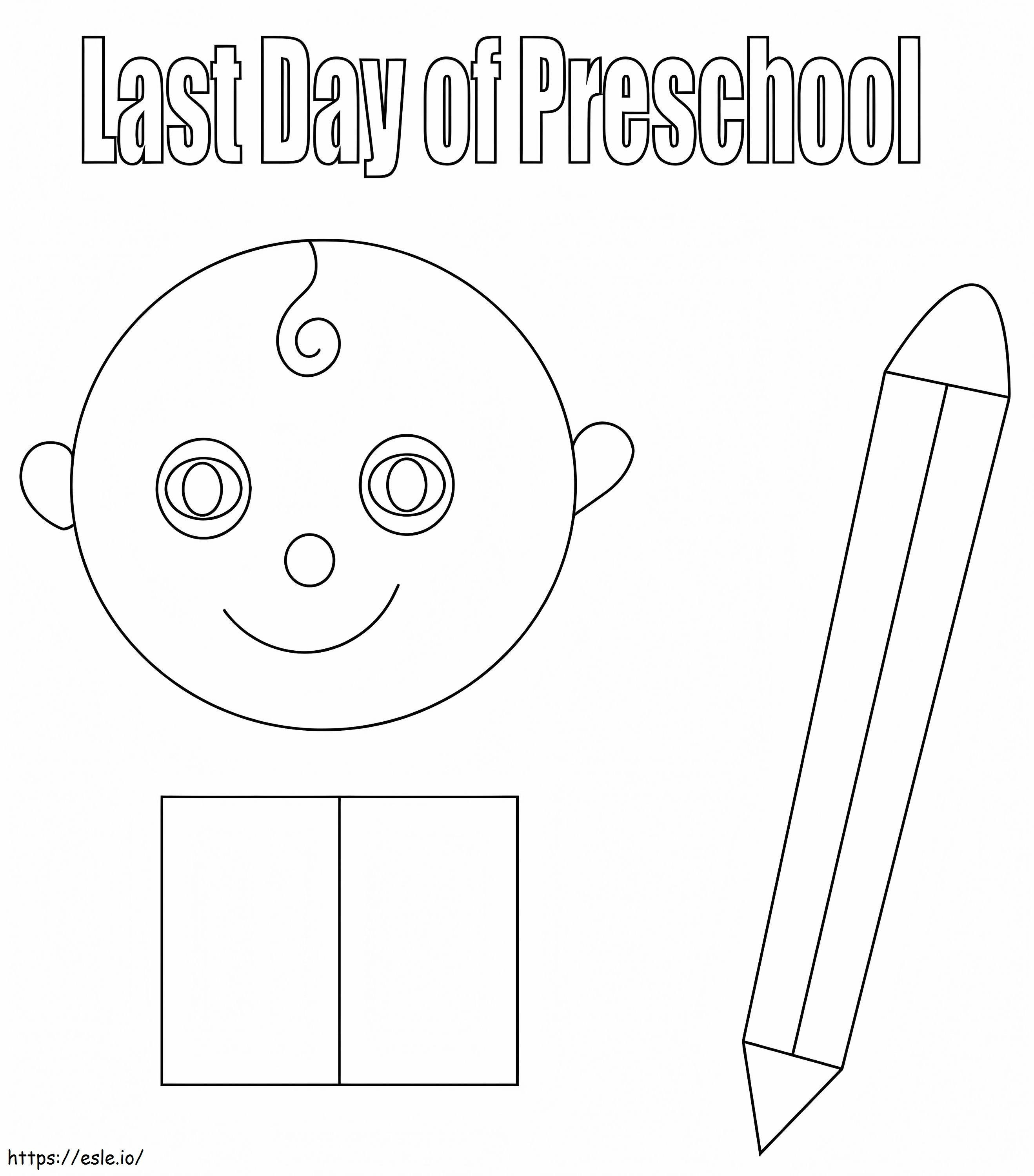 My Last Day Of Preschool coloring page