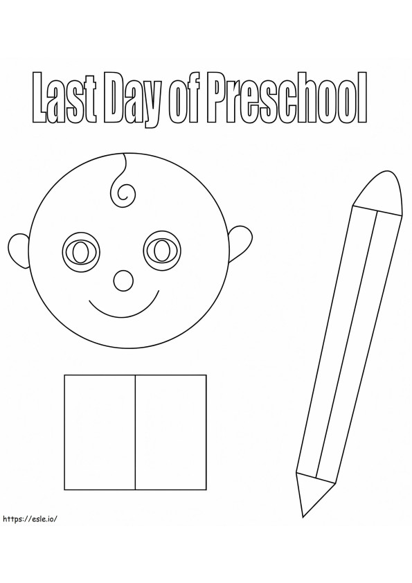 Meu último dia de pré-escola para colorir