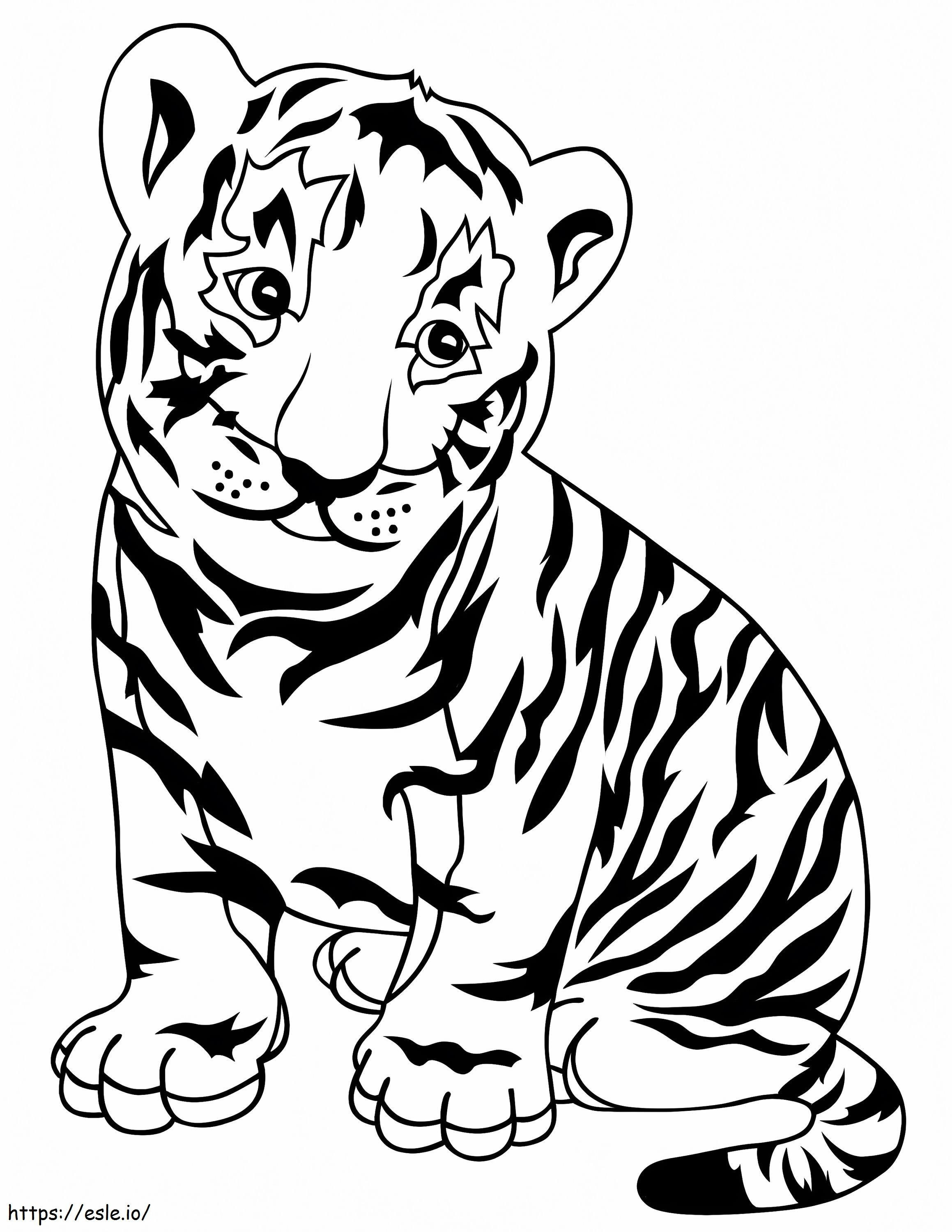 Suloinen Baby Tiger värityskuva