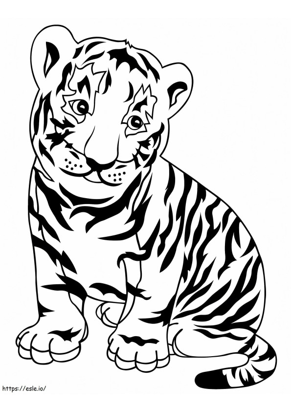 Suloinen Baby Tiger värityskuva