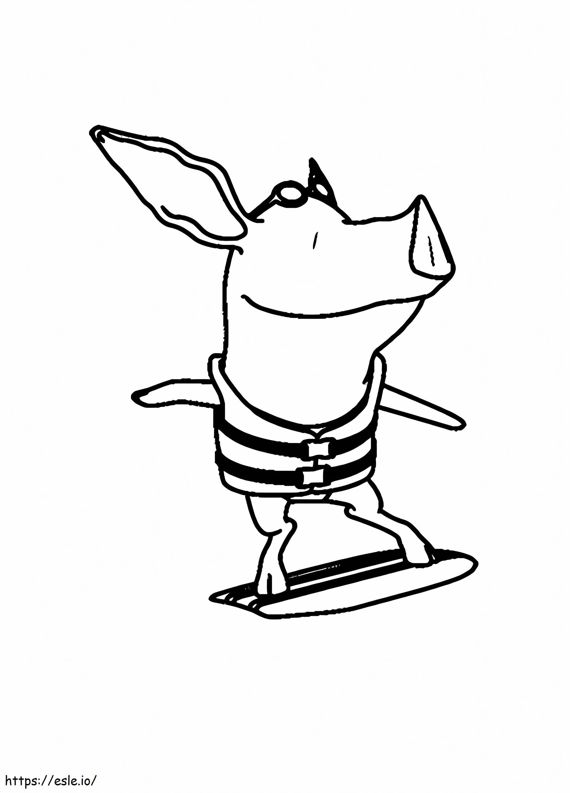 Olivia Surfing coloring page