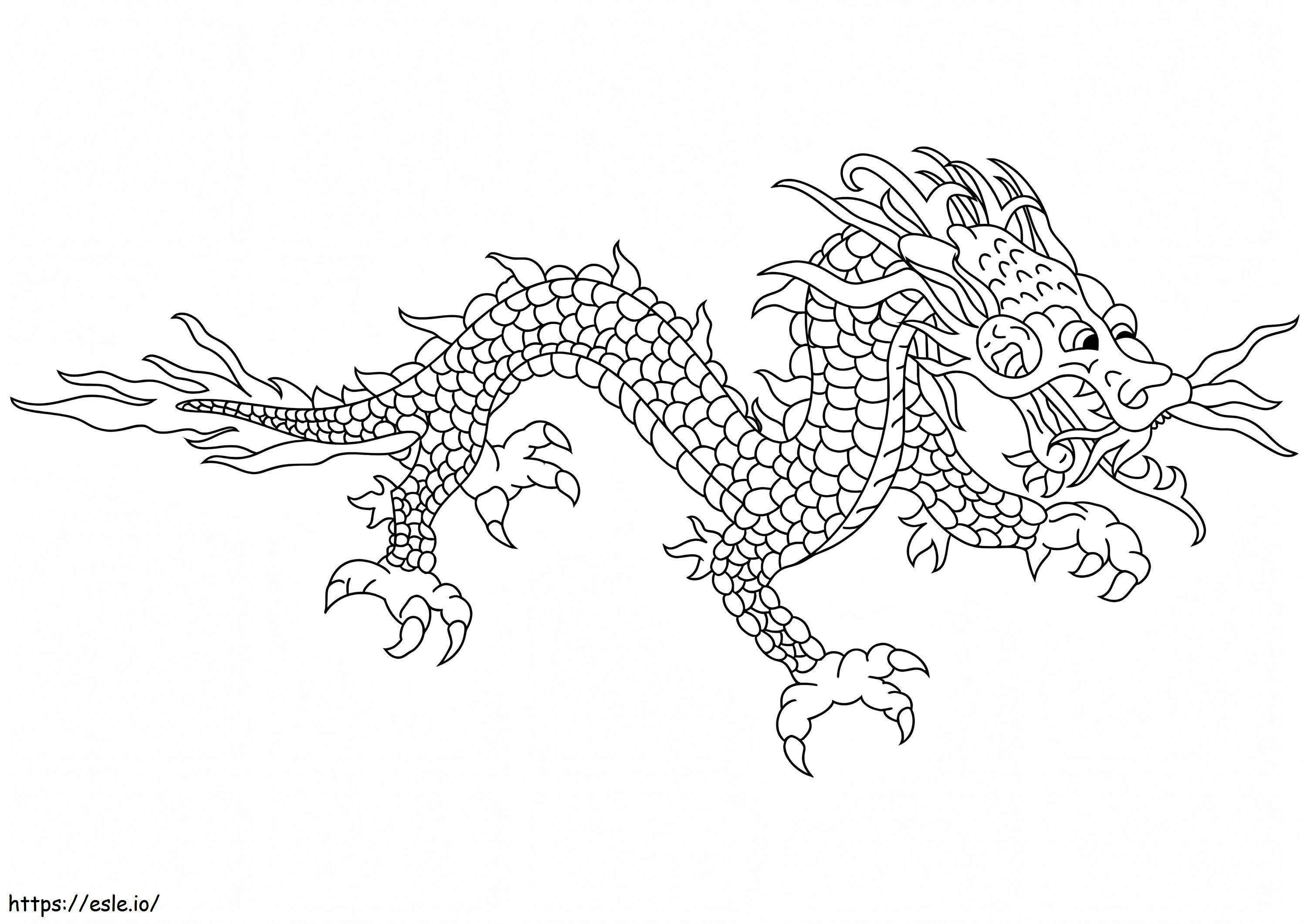 Dragonul asiatic de colorat