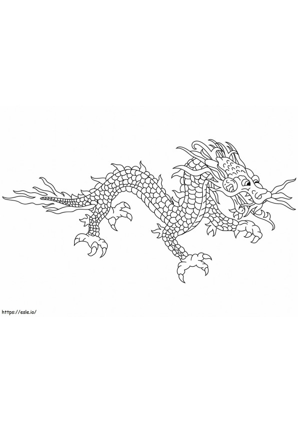 dragón asiático para colorear