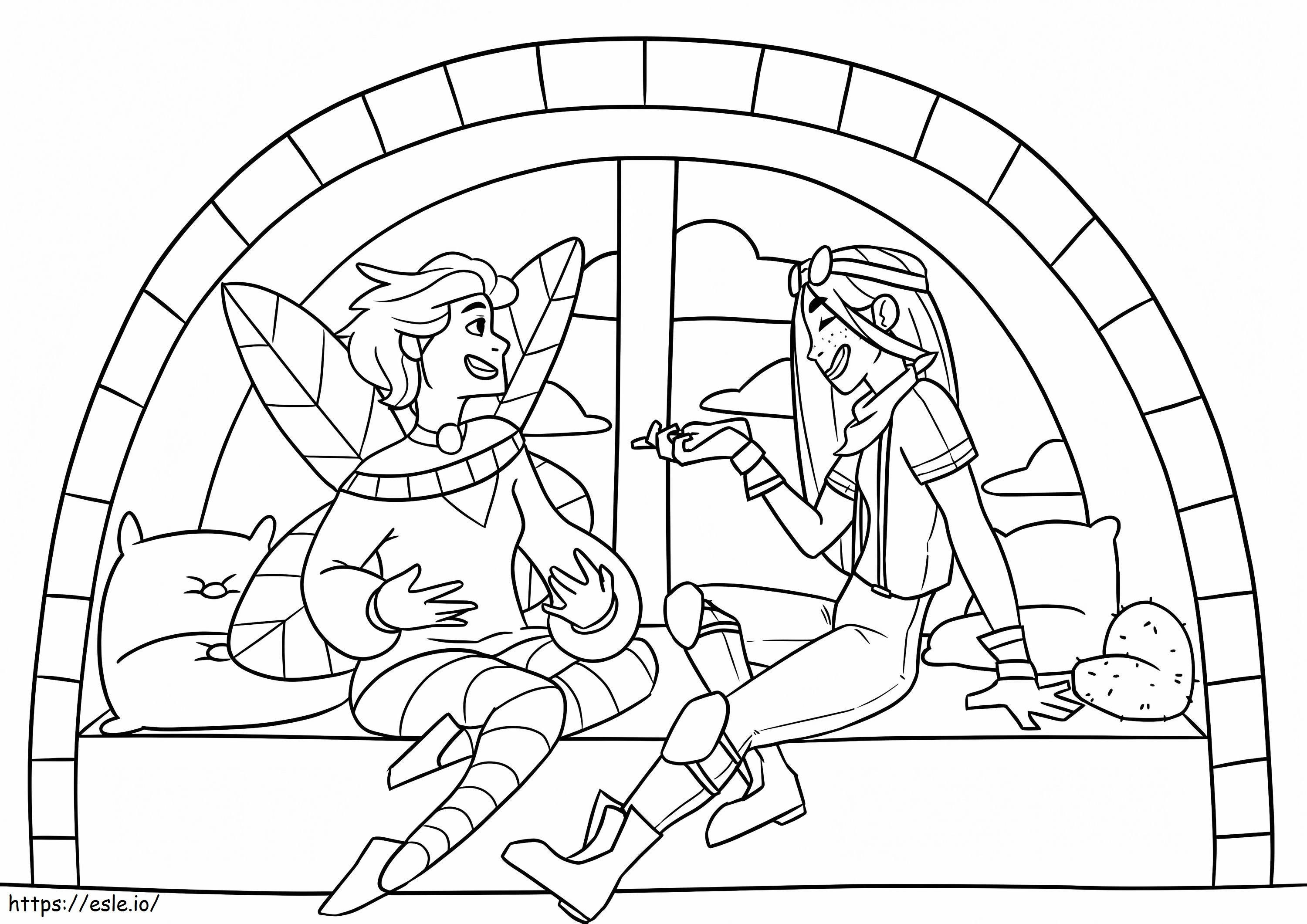 Girl And Boy Talking coloring page