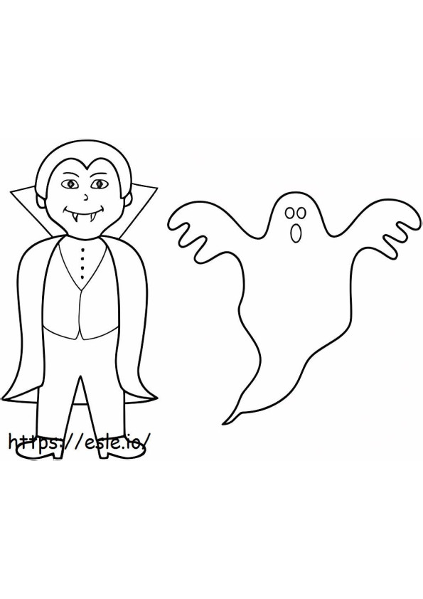 Dracula And Ghost coloring page