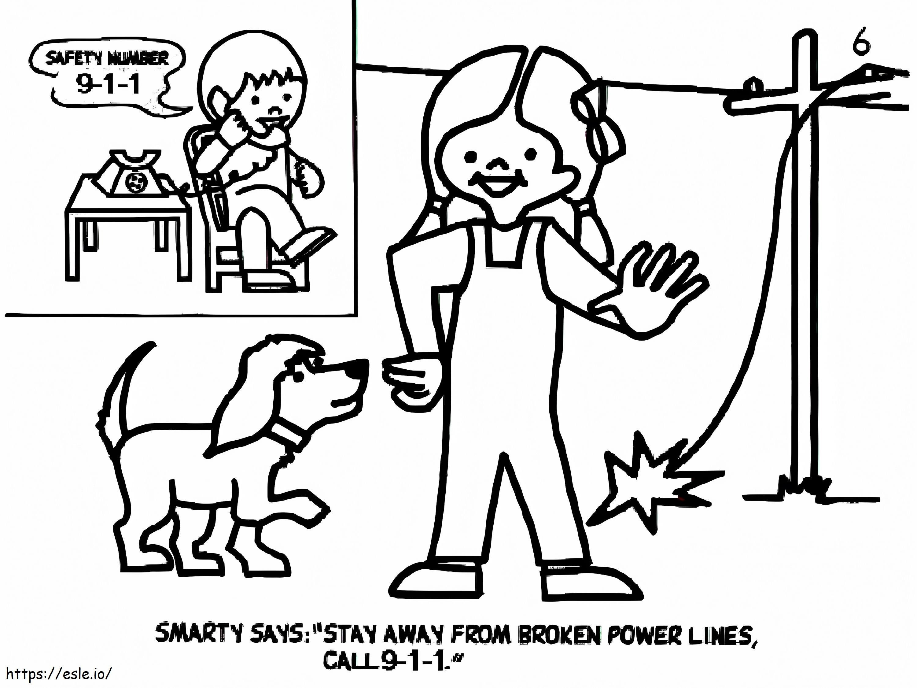 Broken Power Lines Safety coloring page