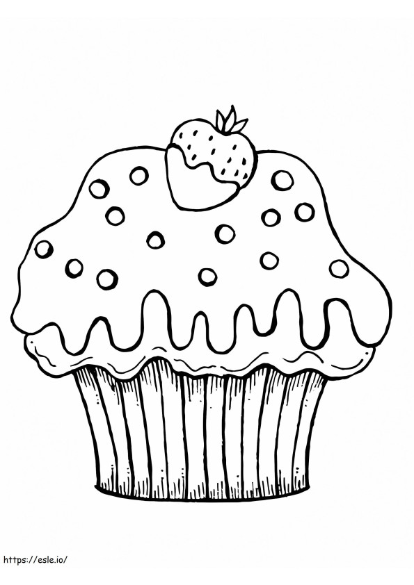 Derretendo Cupcake E Morango para colorir