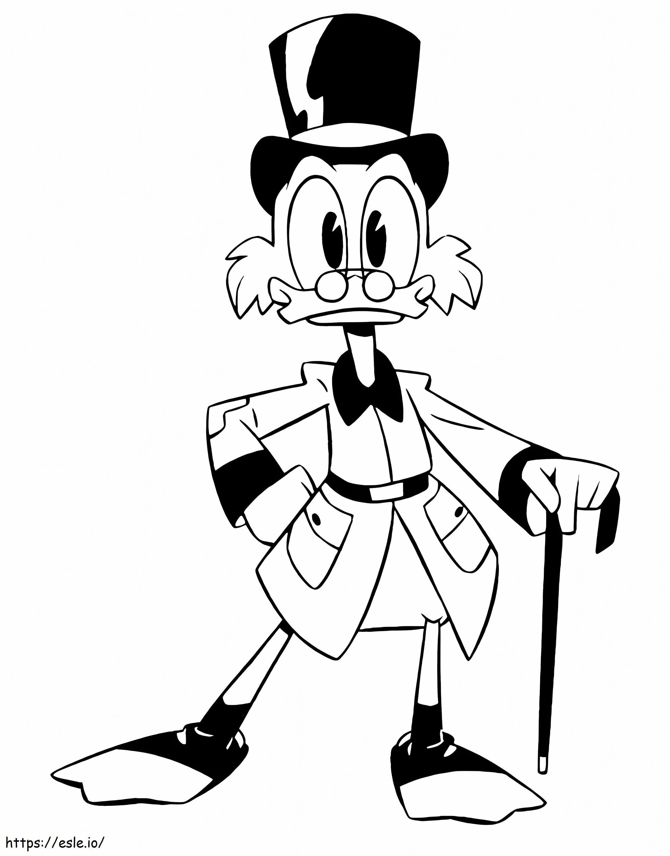 Coloriage Drôle Scrooge McDuck à imprimer dessin