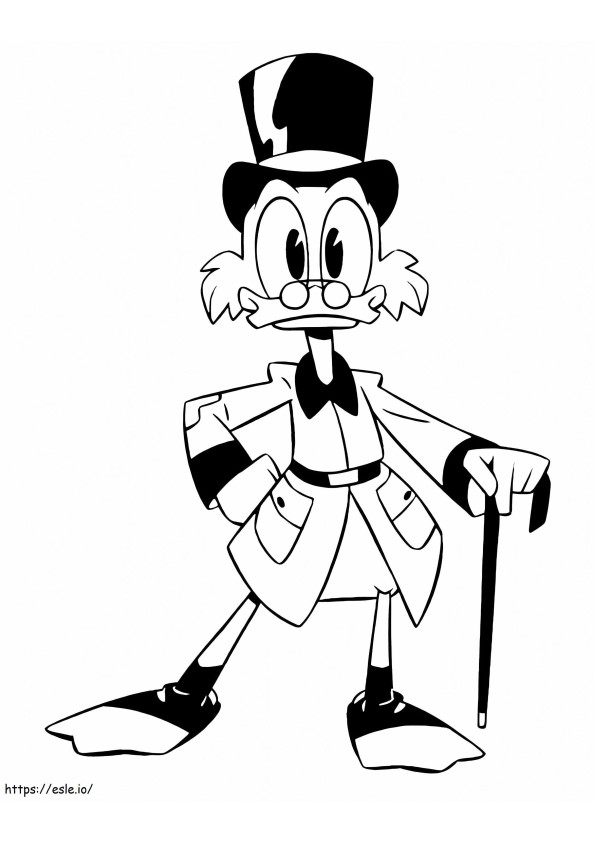 Coloriage Drôle Scrooge McDuck à imprimer dessin