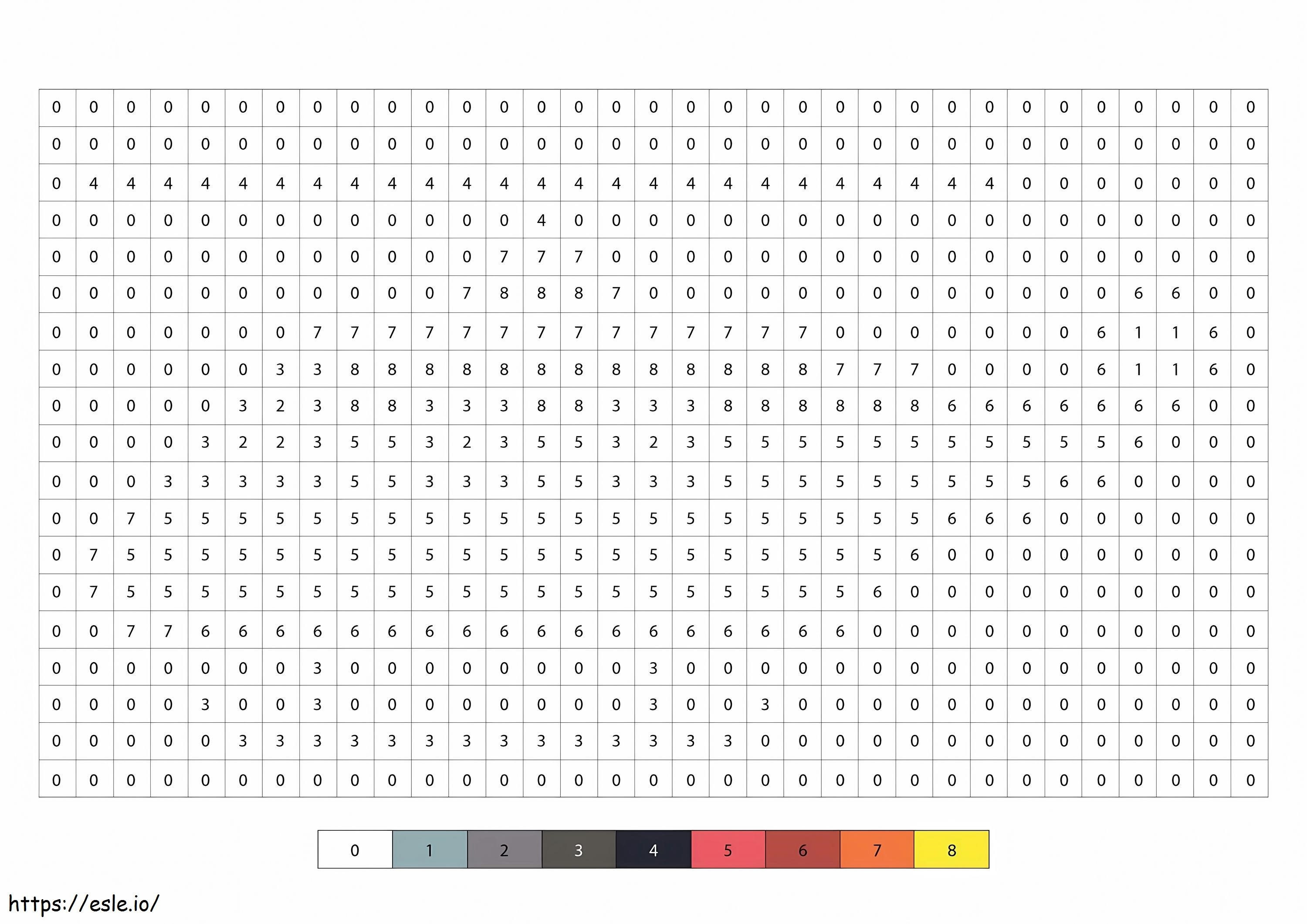 Helikopter Pixel Art színek száma kifestő