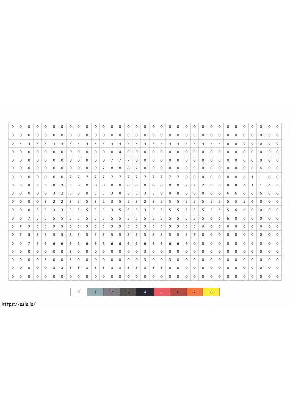 Helicóptero Pixel Art Color por número para colorear