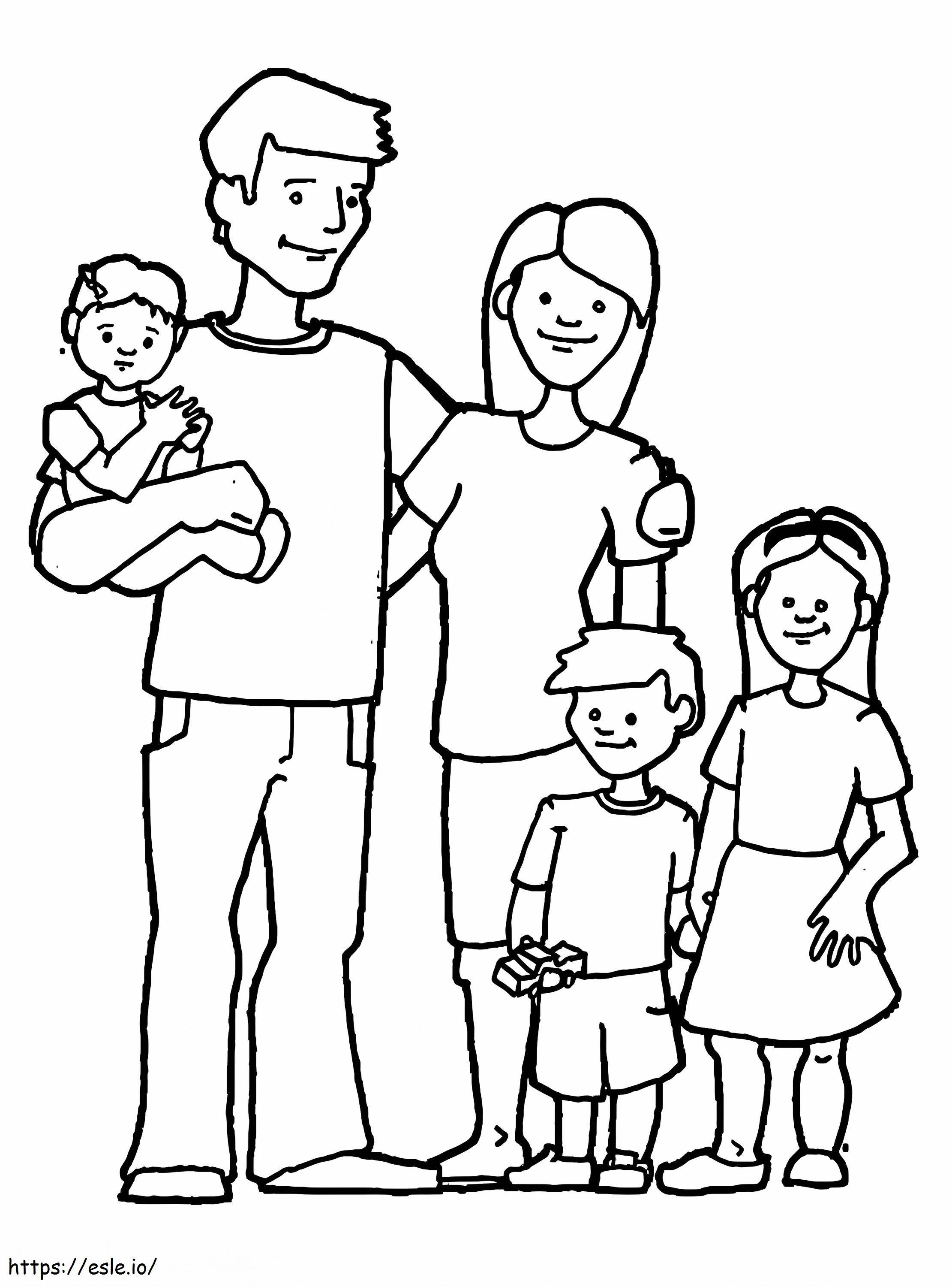 Family 5 coloring page