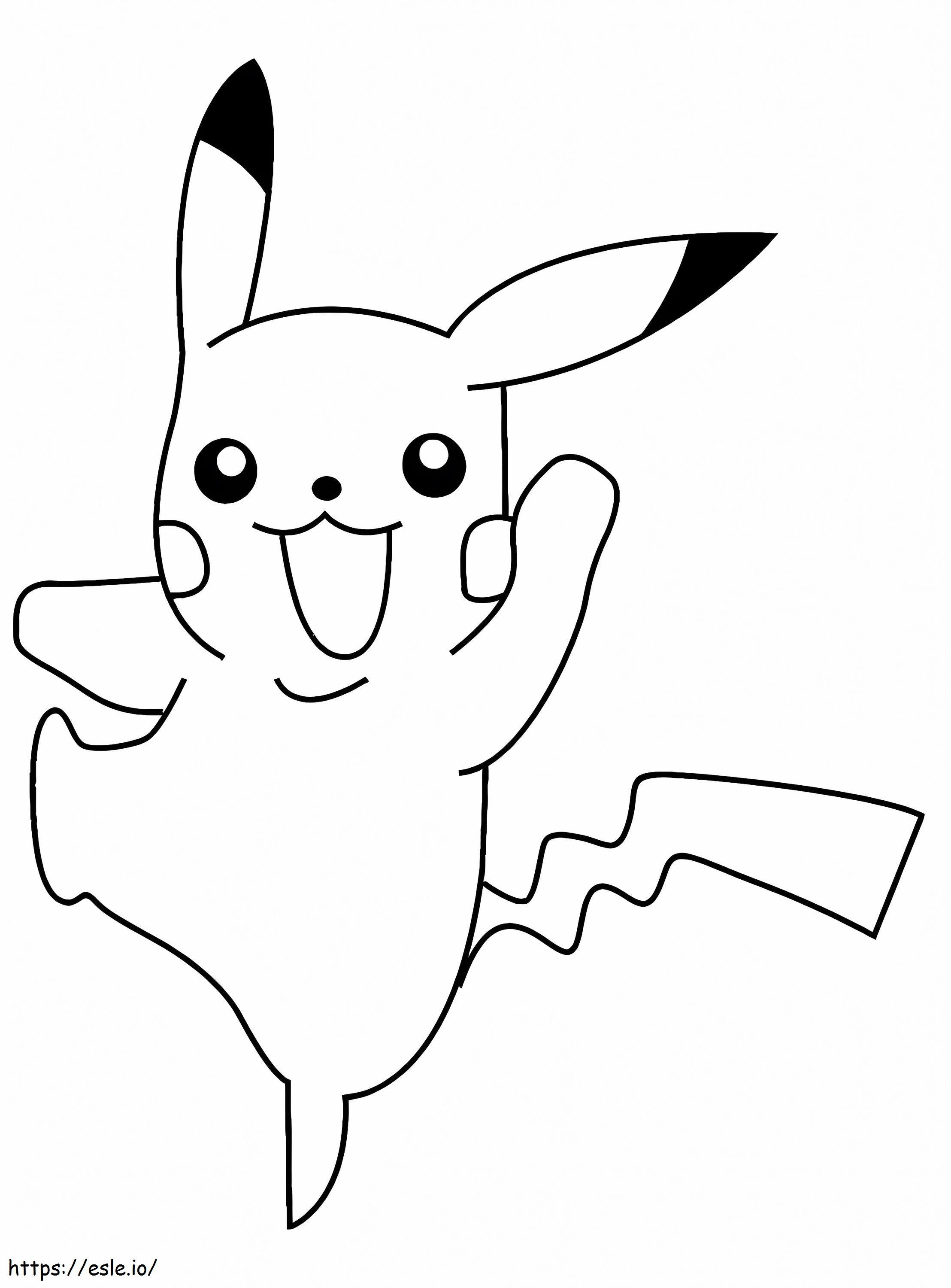 Pikachu salta para colorir
