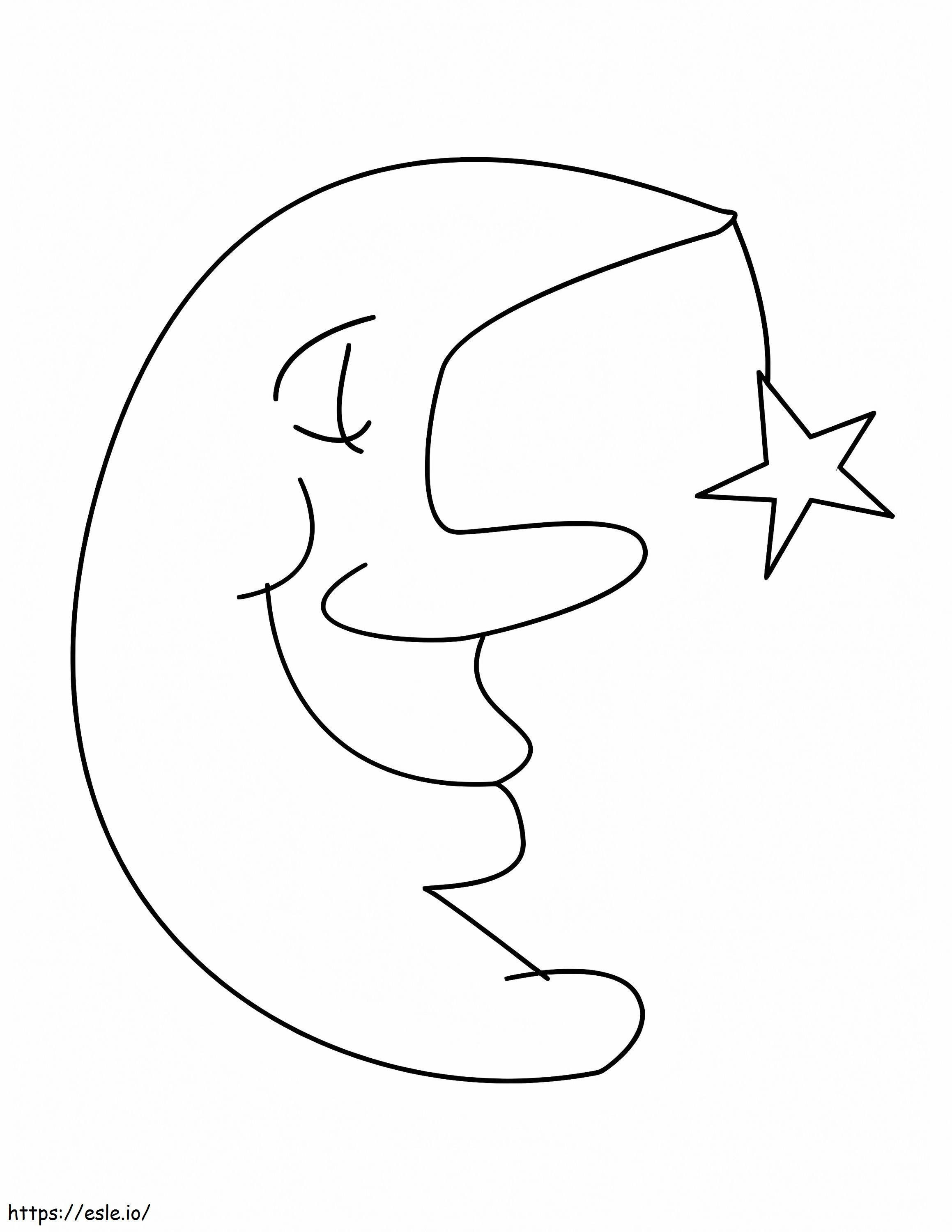 Large Moon coloring page