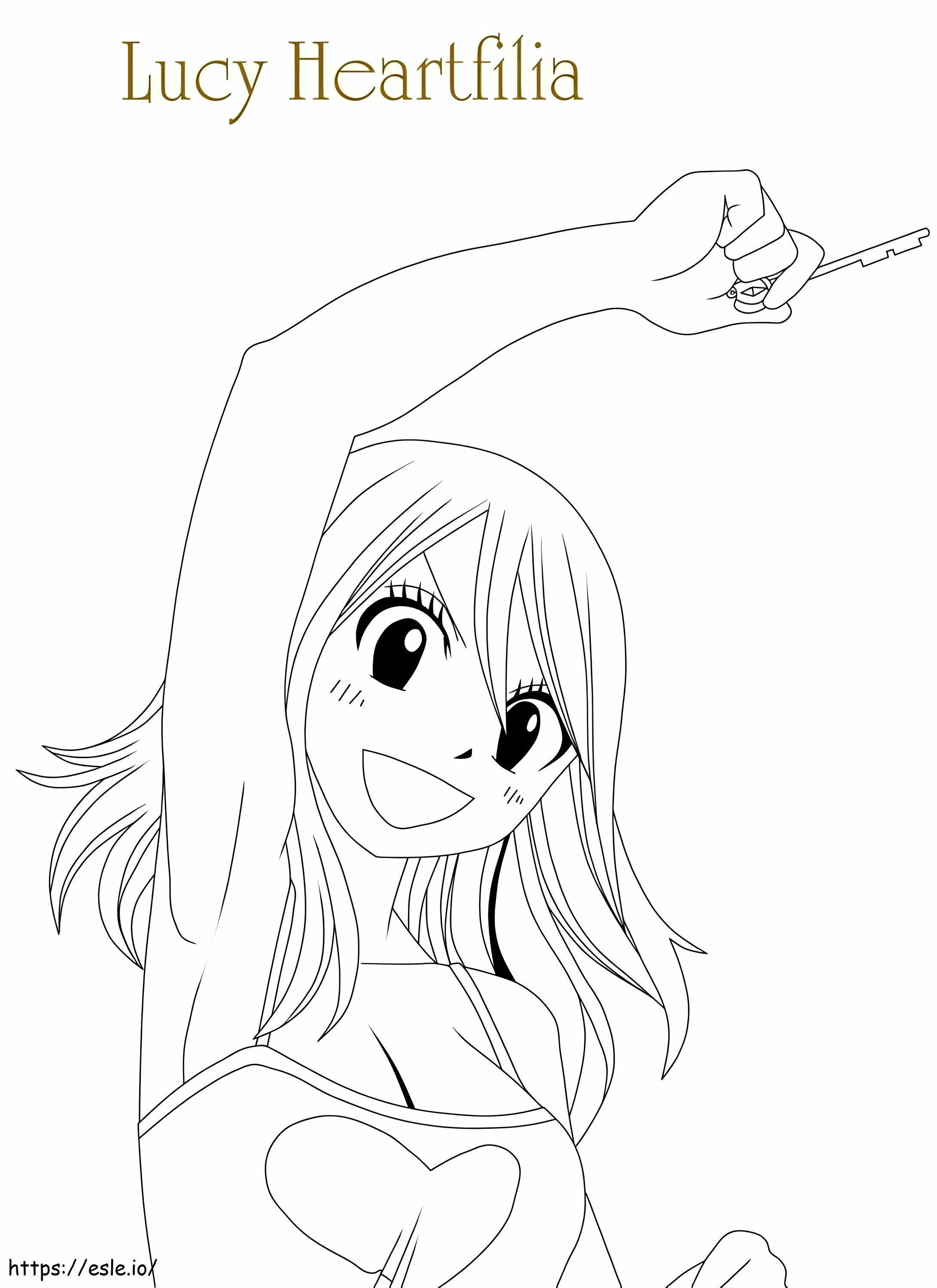 Lucy Heartfilia Fighting coloring page