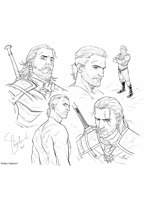 Geralt yang luar biasa Gambar Mewarnai