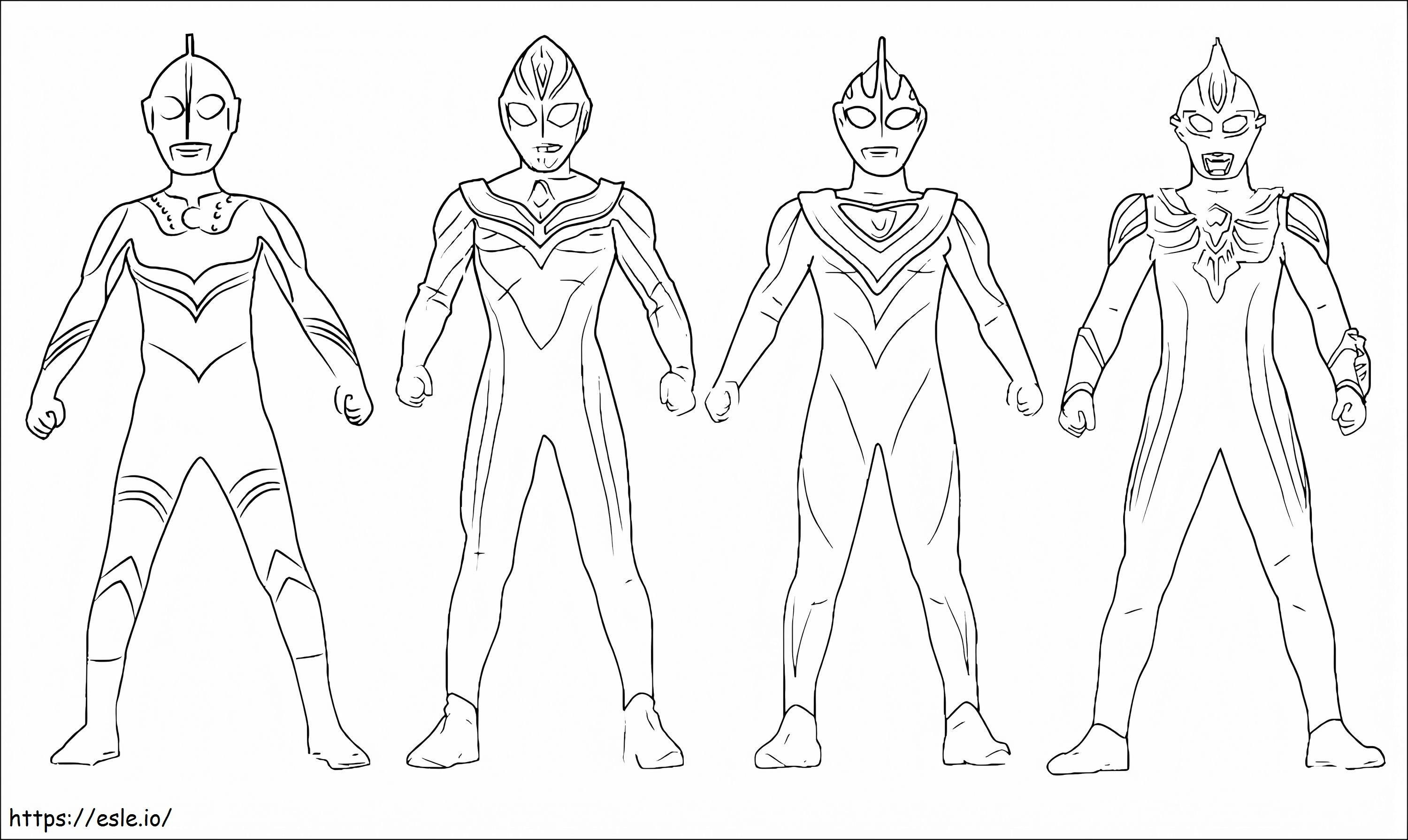Echipa Ultraman 6 de colorat