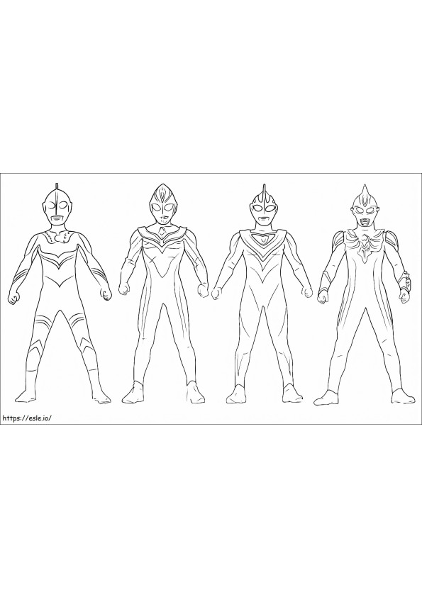Equipo Ultraman 6 para colorear