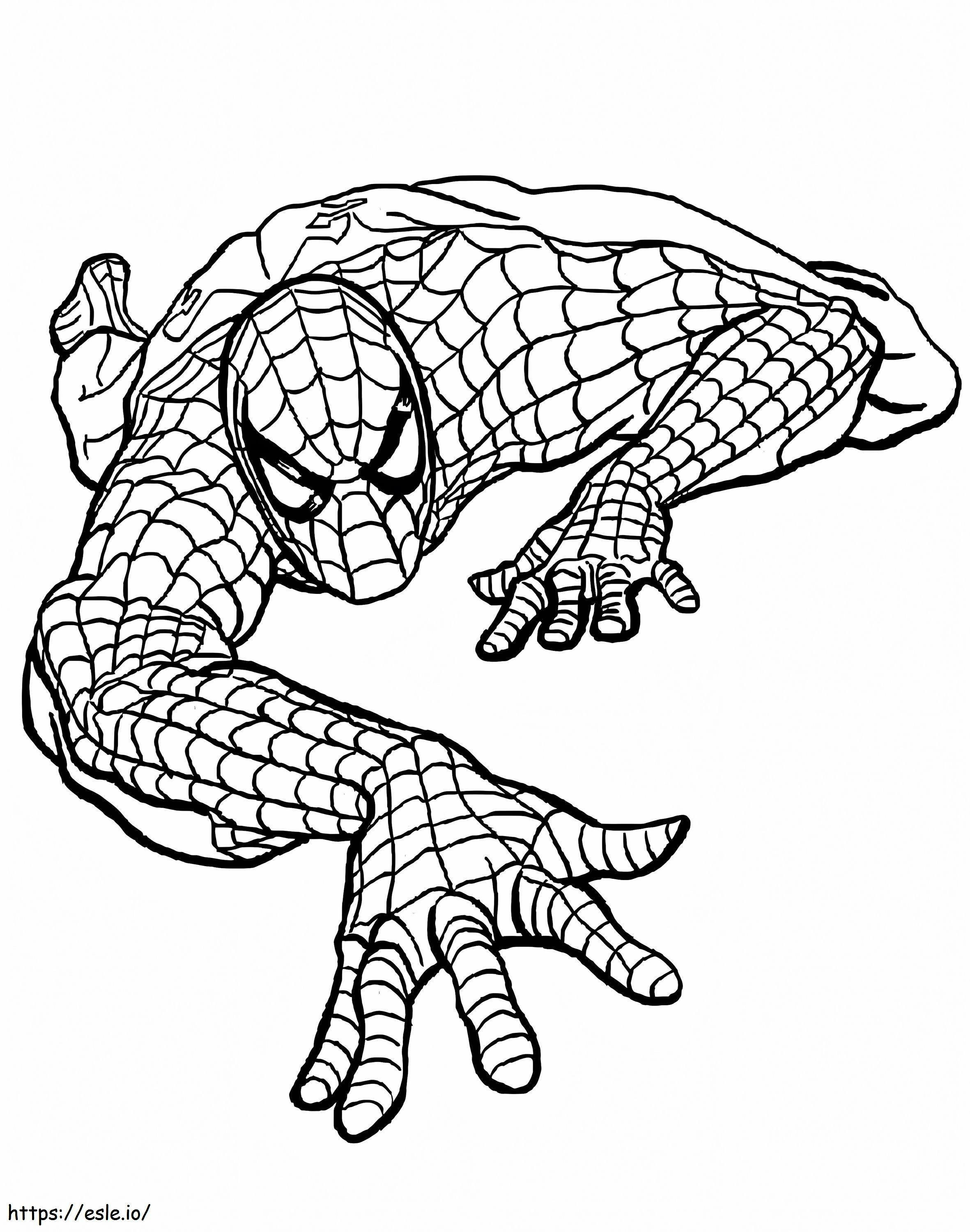 Spiderman in actie kleurplaat kleurplaat