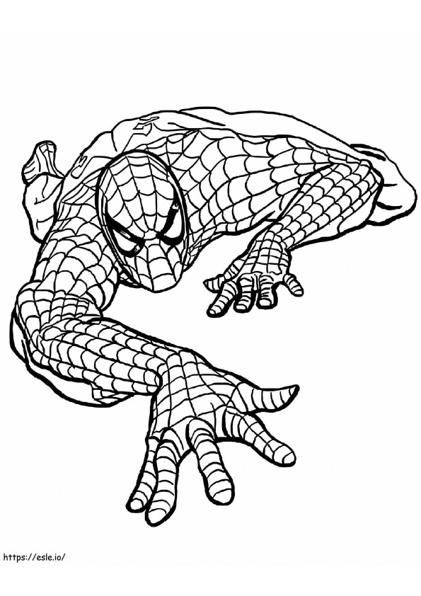 Coloriage Spiderman en action à imprimer dessin