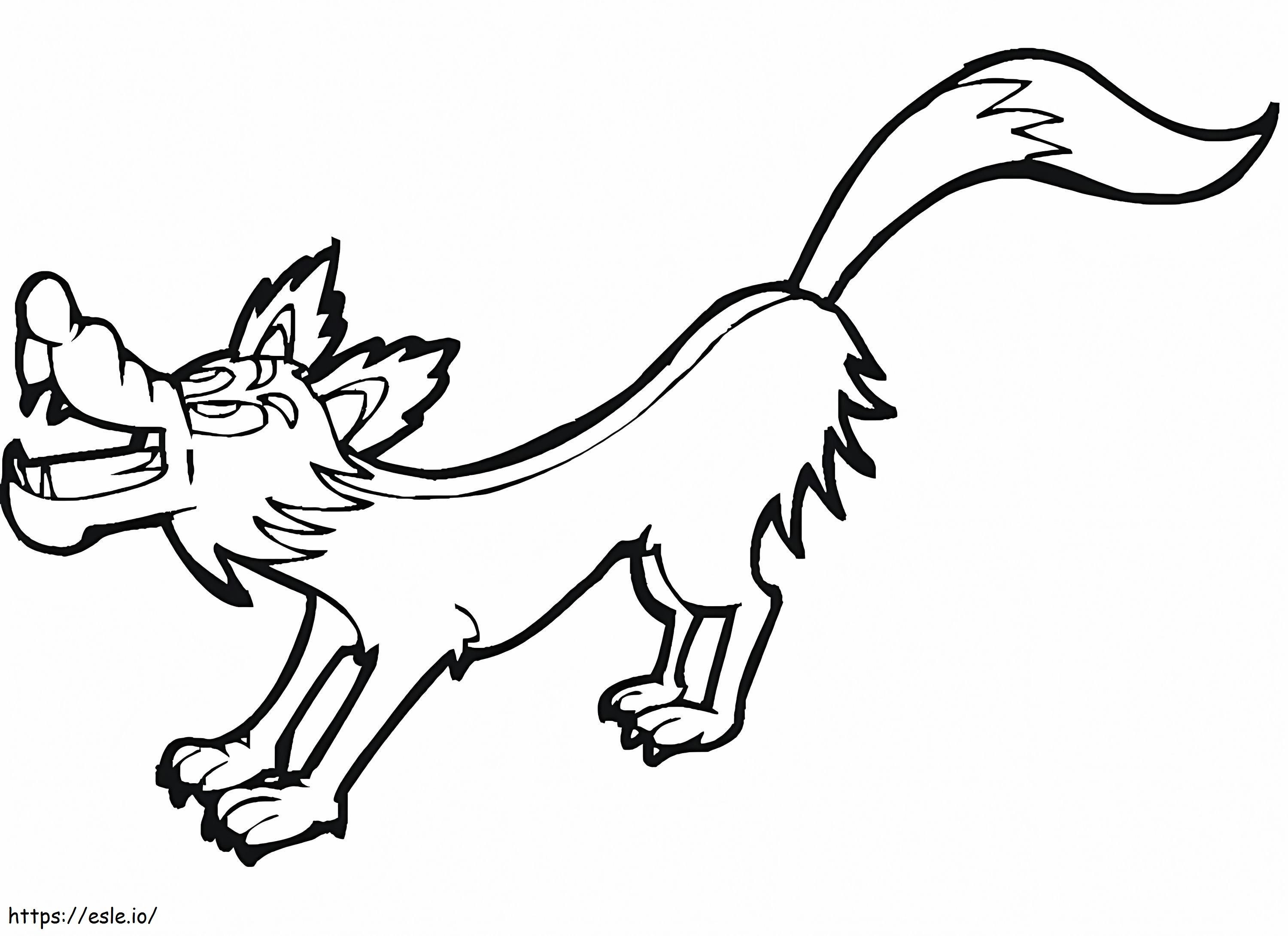Lobo de desenho animado para colorir