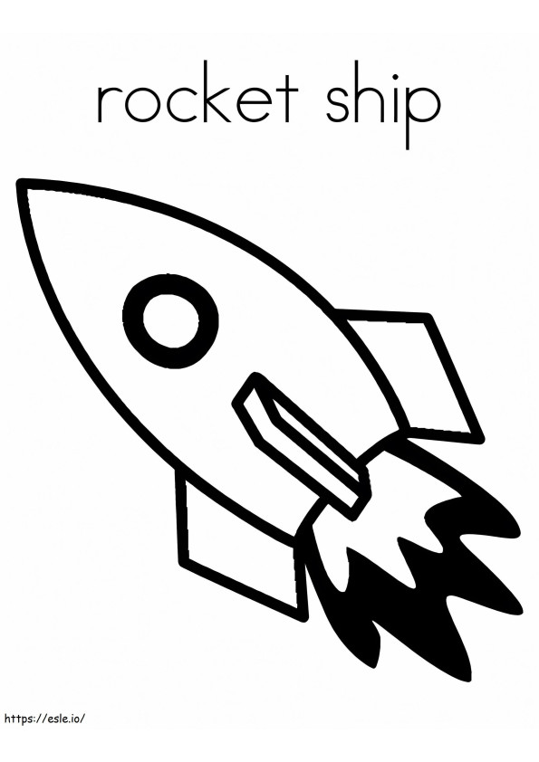 2D Rocket coloring page
