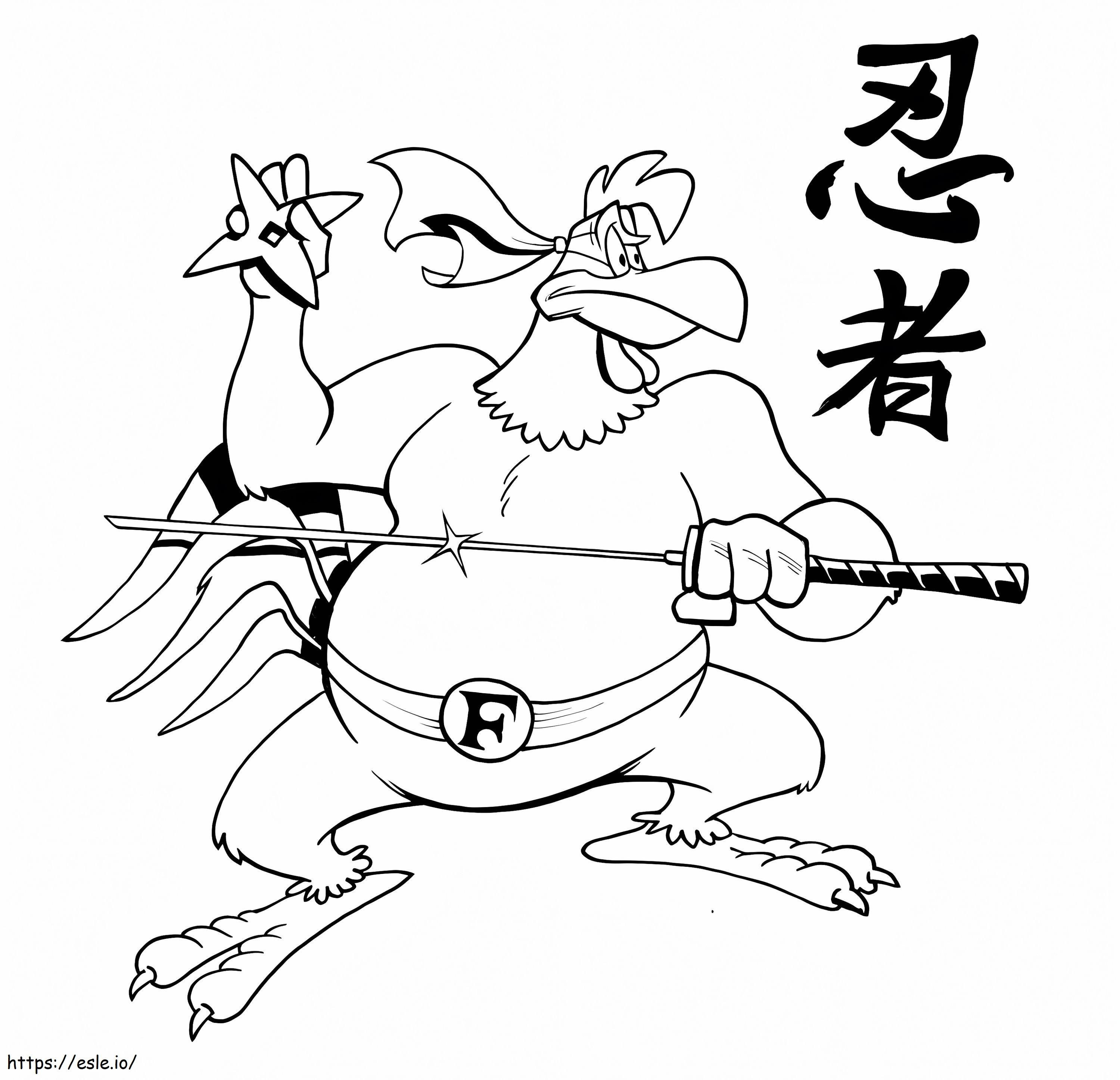 Ninja Foghorn Leghorn coloring page