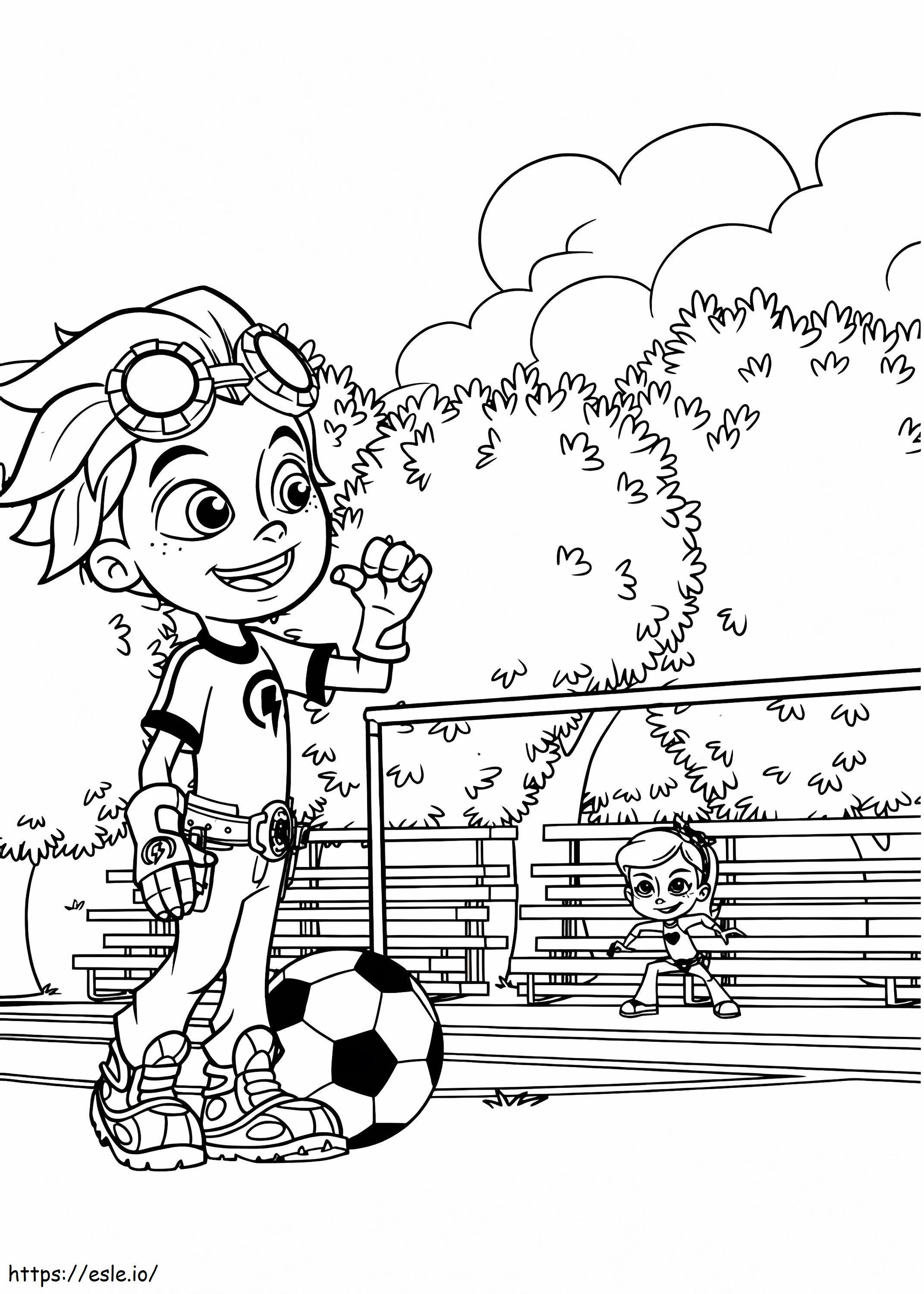 1535791460 Rusty Playing Soccer A4 coloring page