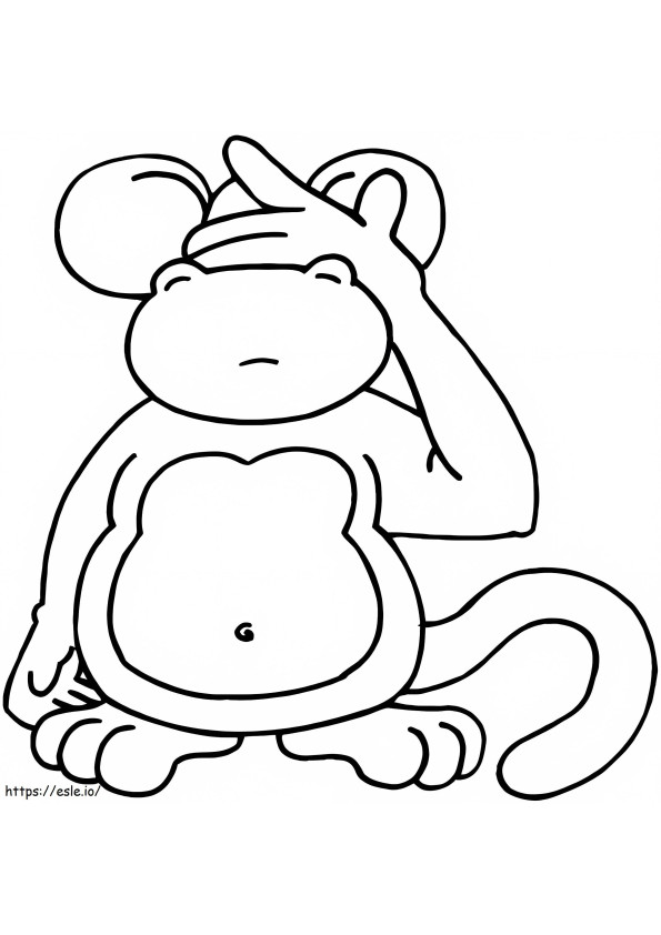 Weird Monkey coloring page