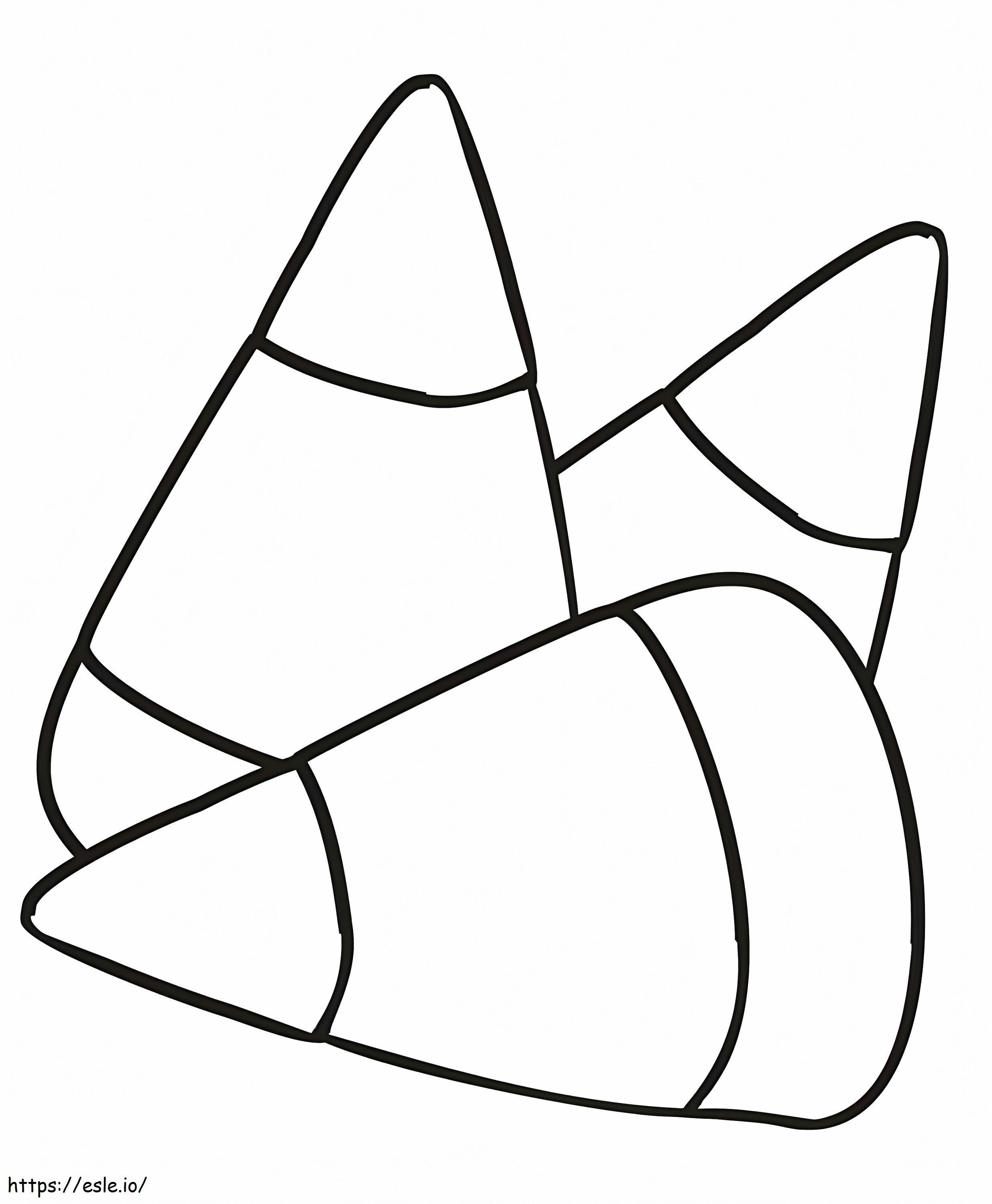 Three Simple Candy Corn coloring page